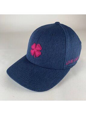 Black Clover Live Lucky Mens Navy Blue Hemp Strapback Adjustable Hat